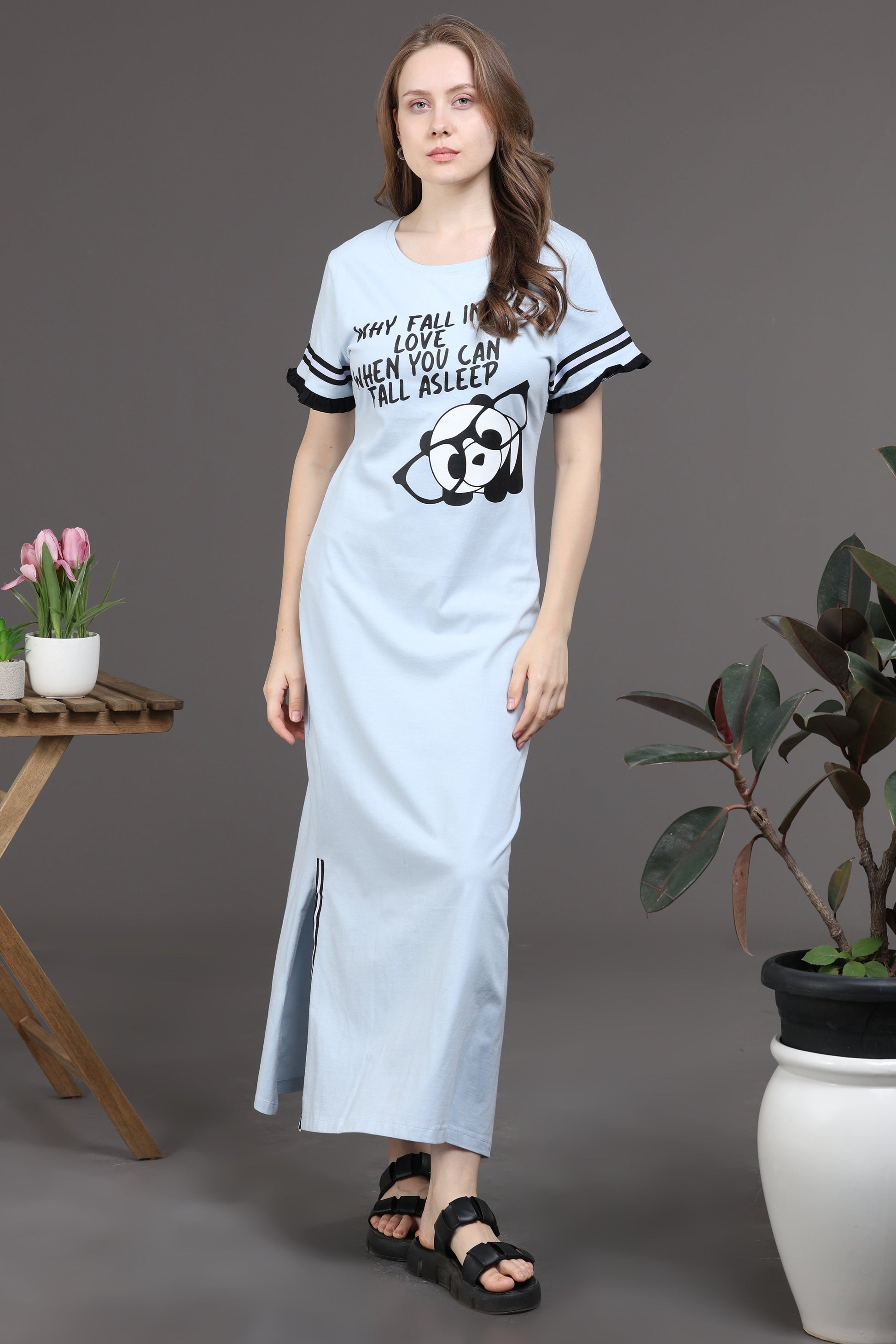 Snooze Style Comfort ice blue long t shirt nighties
