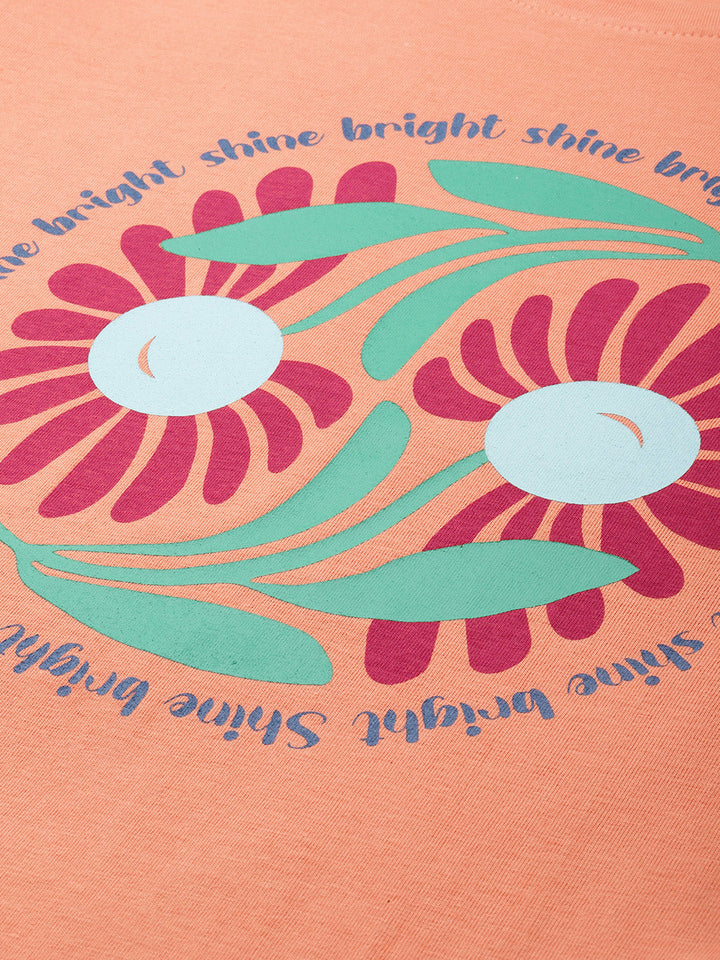 Shine Bright Capri Set in Peach & Teal - Cotton