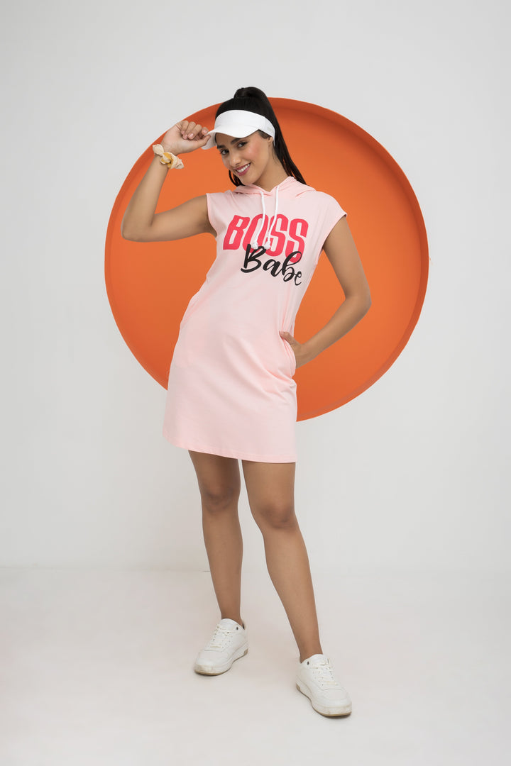 Boss Babe Hoodie Dress Made of 100% organic Cotton