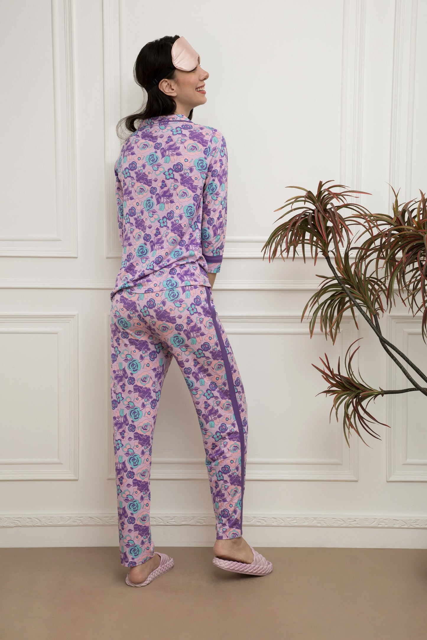 Orchid Bouqet Co-ord Set Made of 100% sustainable viscose in Livaeco