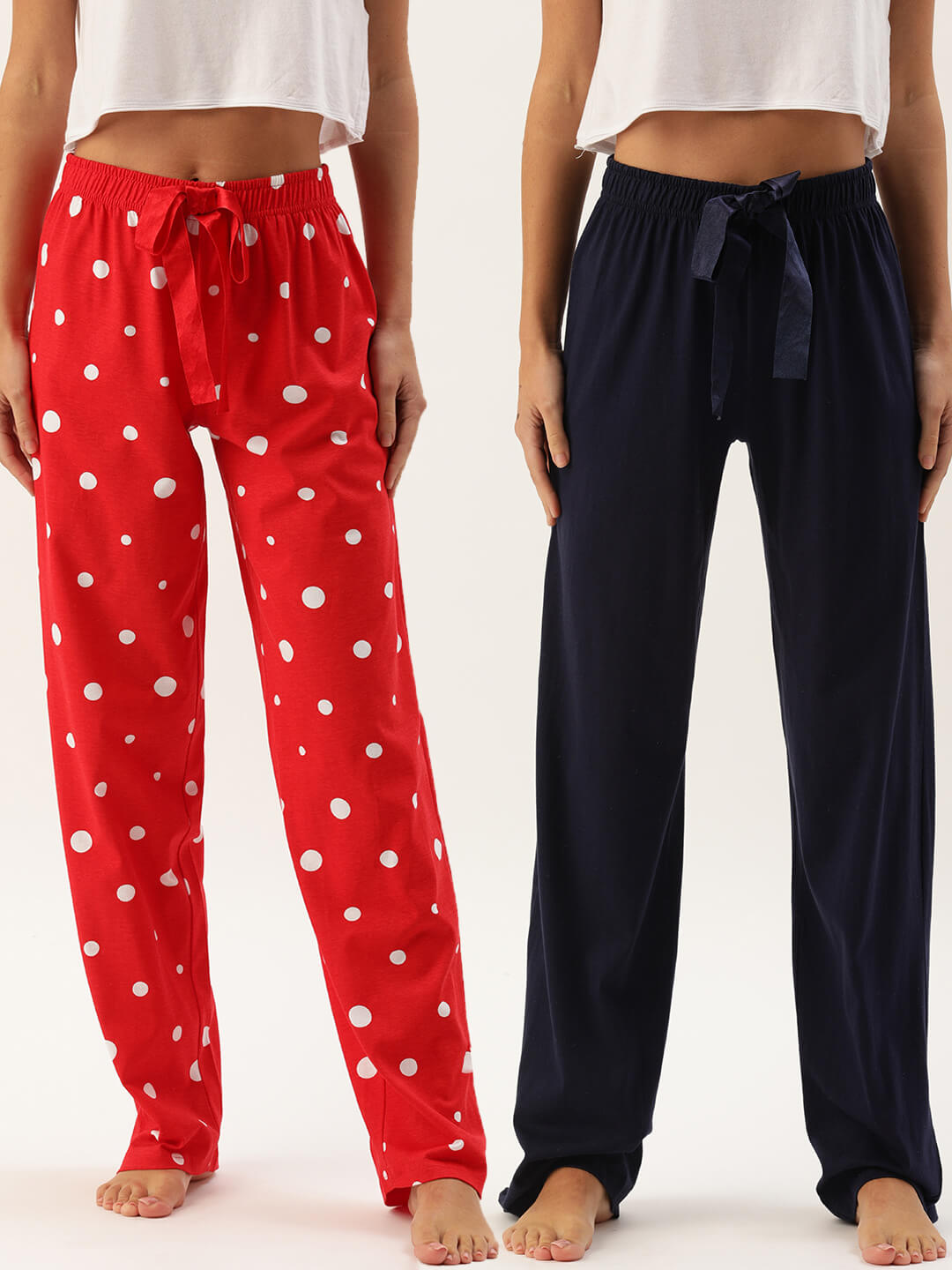 Pack of 2 Lounge Pants - AOP Red + Solid Navy