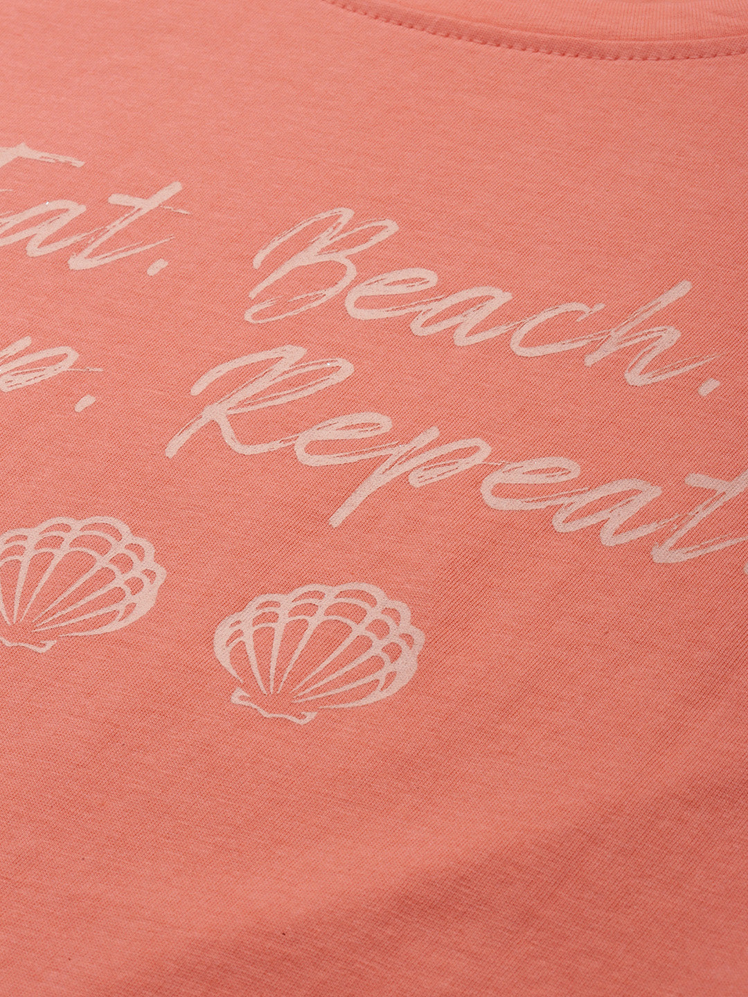 Beachy Print Shorts Set in Sunset Orange - 100% Cotton