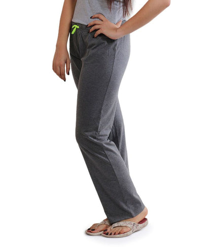 Slumber Jill - Dark Grey Cotton Women's Nightwear Pyjama ( Pack of 1 )