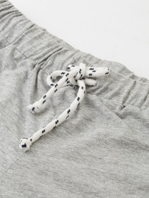 Embroidered Women Grey Melange Shorts