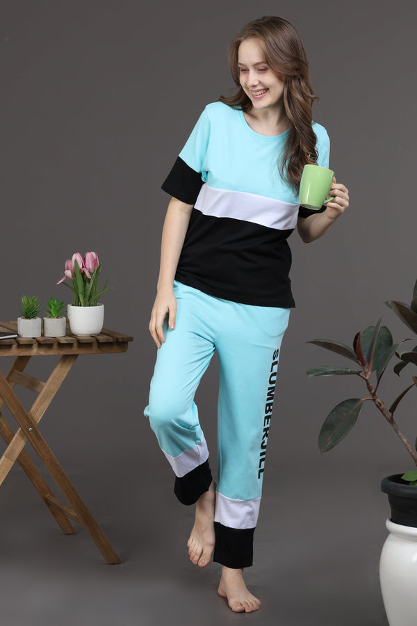 Aqua Cascade Lounge Co Ord Set for Women