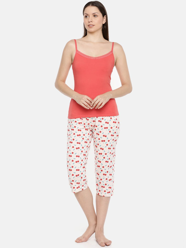 Camisole with Bust Support in Colour -Coral