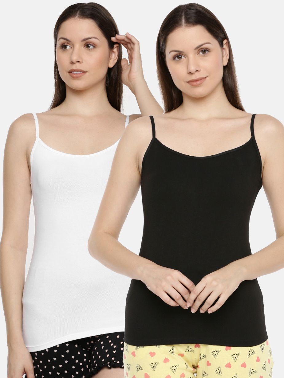 Essential Camisole Pack of 2 (White-Black)
